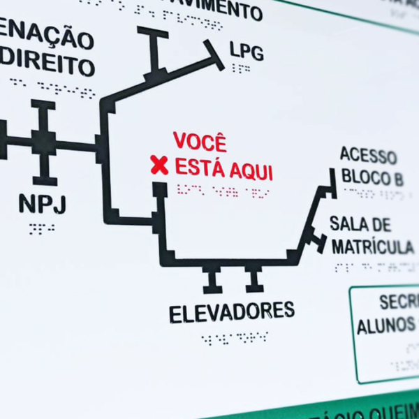 MAPA TÁTIL EM BRAILLE TB Pisos Piso Tatil PVC Piso Tátil Inox